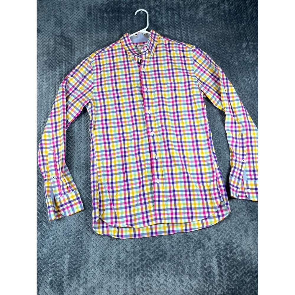 Bonobos Shirt Mens Small Multi Plaid Cotton Long Sleeve Slim Fit Button Down